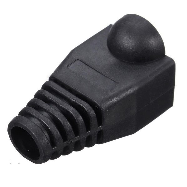 ECERAN-Karet pelindung Plugboot RJ45 Konektor CAT5E CAT6 Plug boot HITAM