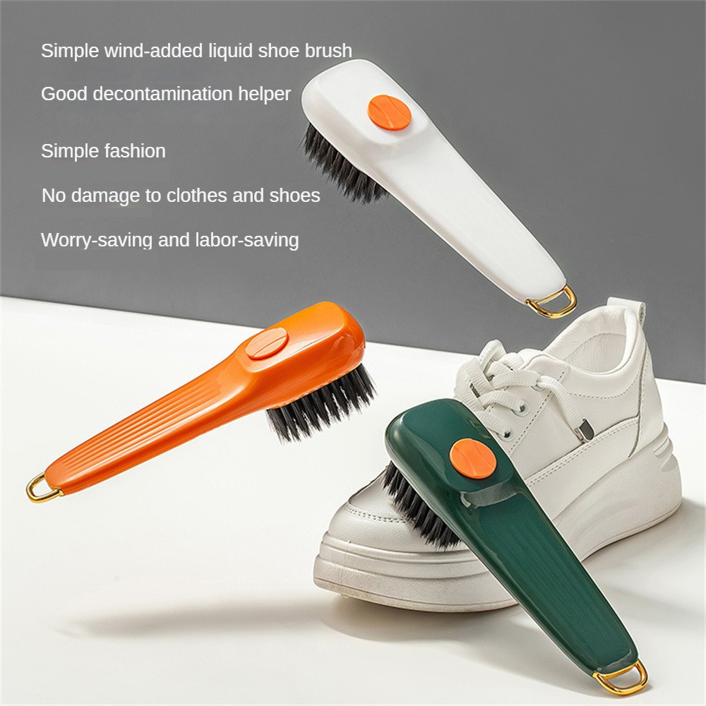 ღ Multi Functional Shoe Brush Press Type Automatic Liquid Out Washing Brush Household Kitchen Bathroom Soft Brush Cleaning Tool