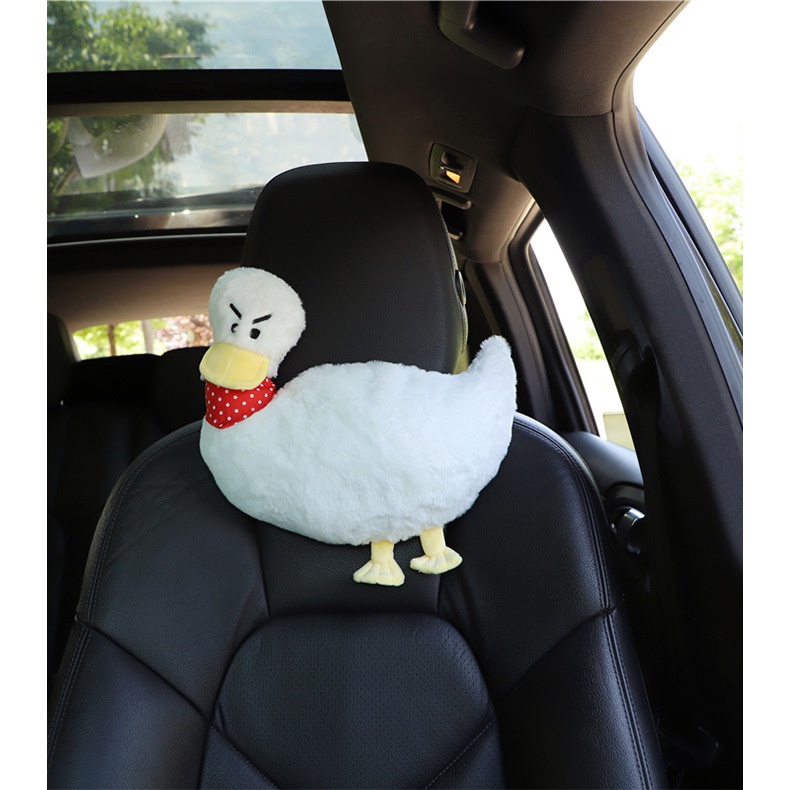 Headrest Kartun Mobil, Bantal Pelindung Leher Bebek Lucu Mobil