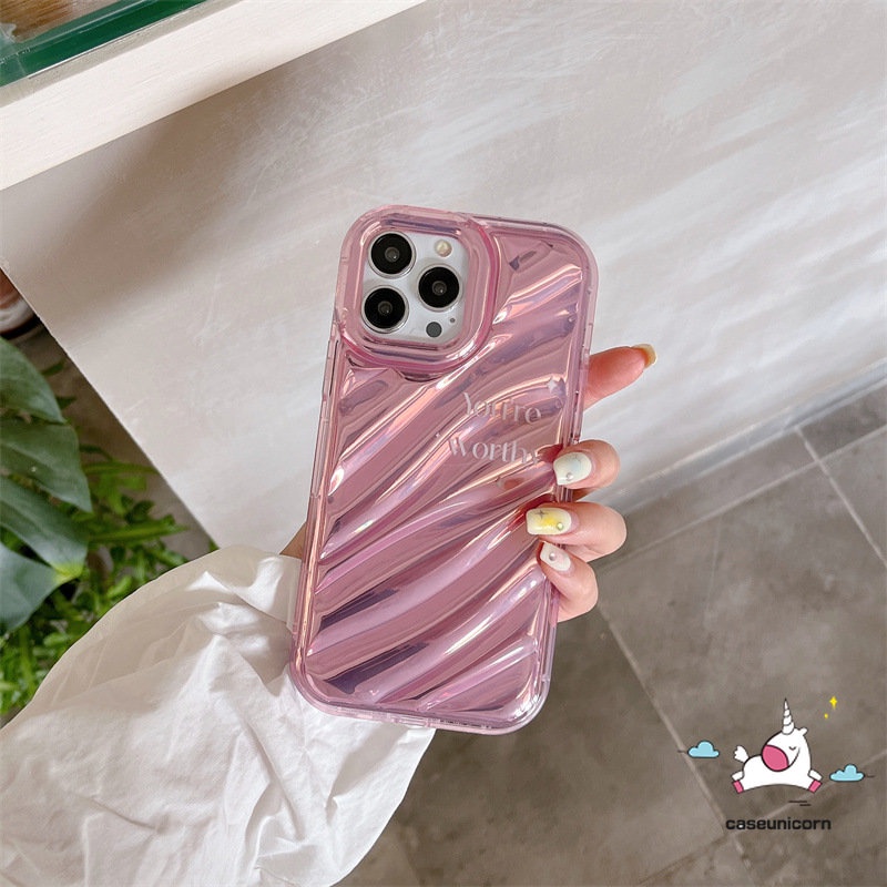 IPHONE Fashion Kreatif Huruf Sederhana Mewah 3D Stereo Corrugation Case Kompatibel Untuk Iphone14 11 7Plus XR 13 12 Pro MAX X7 8 6 6S Plus XS MAX SE 2020 Dazzle Color Card Case