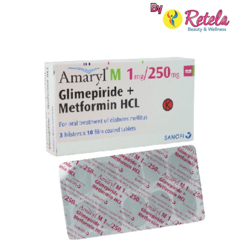 AMARYL M 1MG/250MG  1 STRIP 10 TABLET