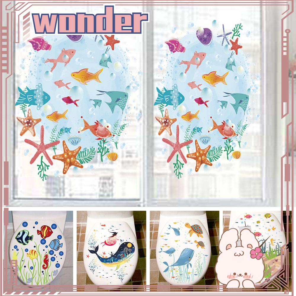 Wonder Toilet Stiker 3D Mural Art Kamar Mandi Commode Ornamen Dunia Bawah Laut