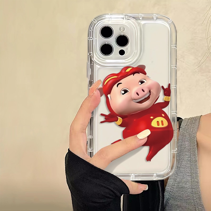 IPHONE Happy Couple Pigs Case Kompatibel Untuk Iphone14 13 11 12 Pro XS Max X Xr7 +8 Plus Casing Ponsel Silikon Lembut TPU Shockproof Cover