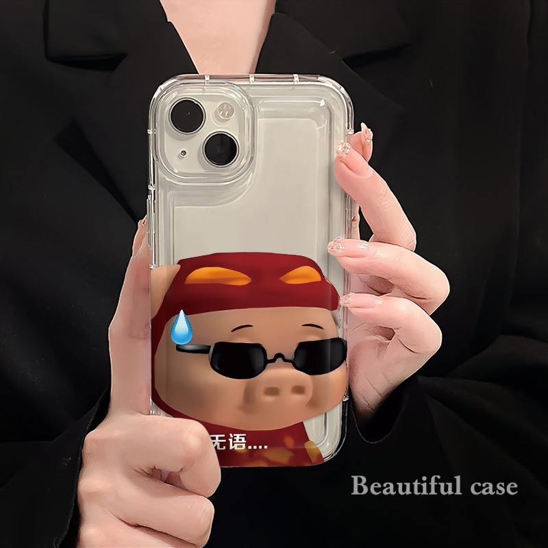 IPHONE Cute Couple Pigs Soft Phone Case Kompatibel Untuk Iphone14 13 11 12 Pro XS Max X XR 7 +8 Plus Casing TPU Silikon Shockproof Cover