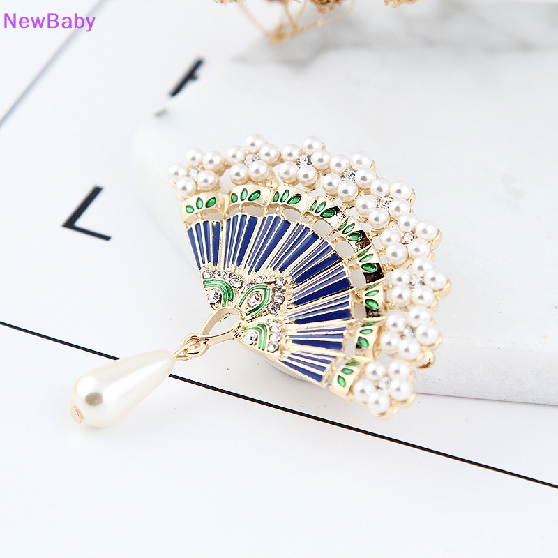 Newbaby Enamel Pin Vintage Bros Untuk Wanita Pesona Mutiara Imitasi Syal Setelan Broche Broach ID