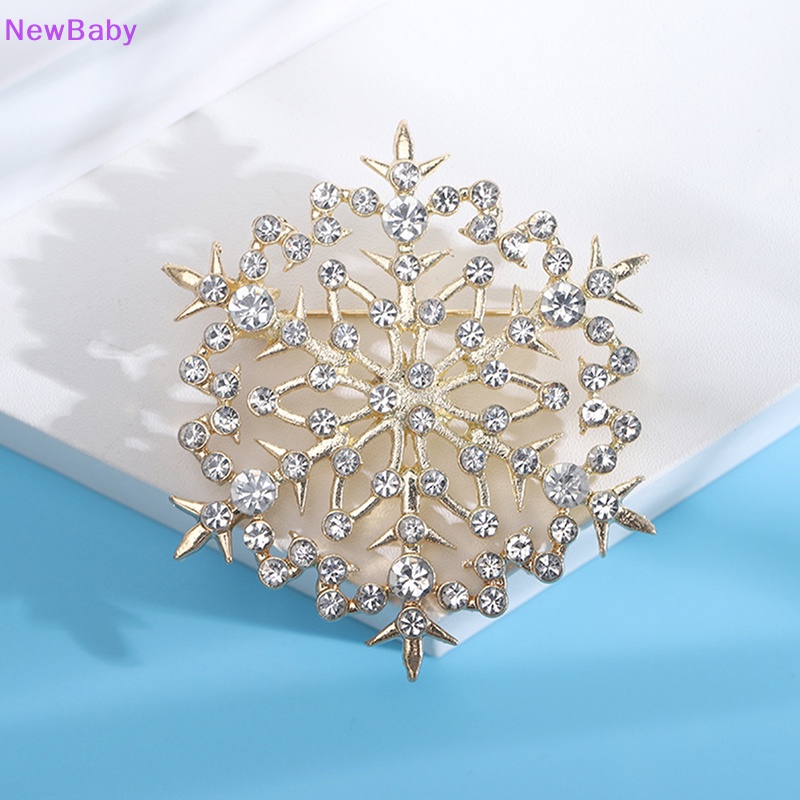 Newbaby Beauty Snowflake Bros Untuk Wanita Unisex Natal Tahun Baru Musim Dingin Pesta Brooch Pin Hadiah ID