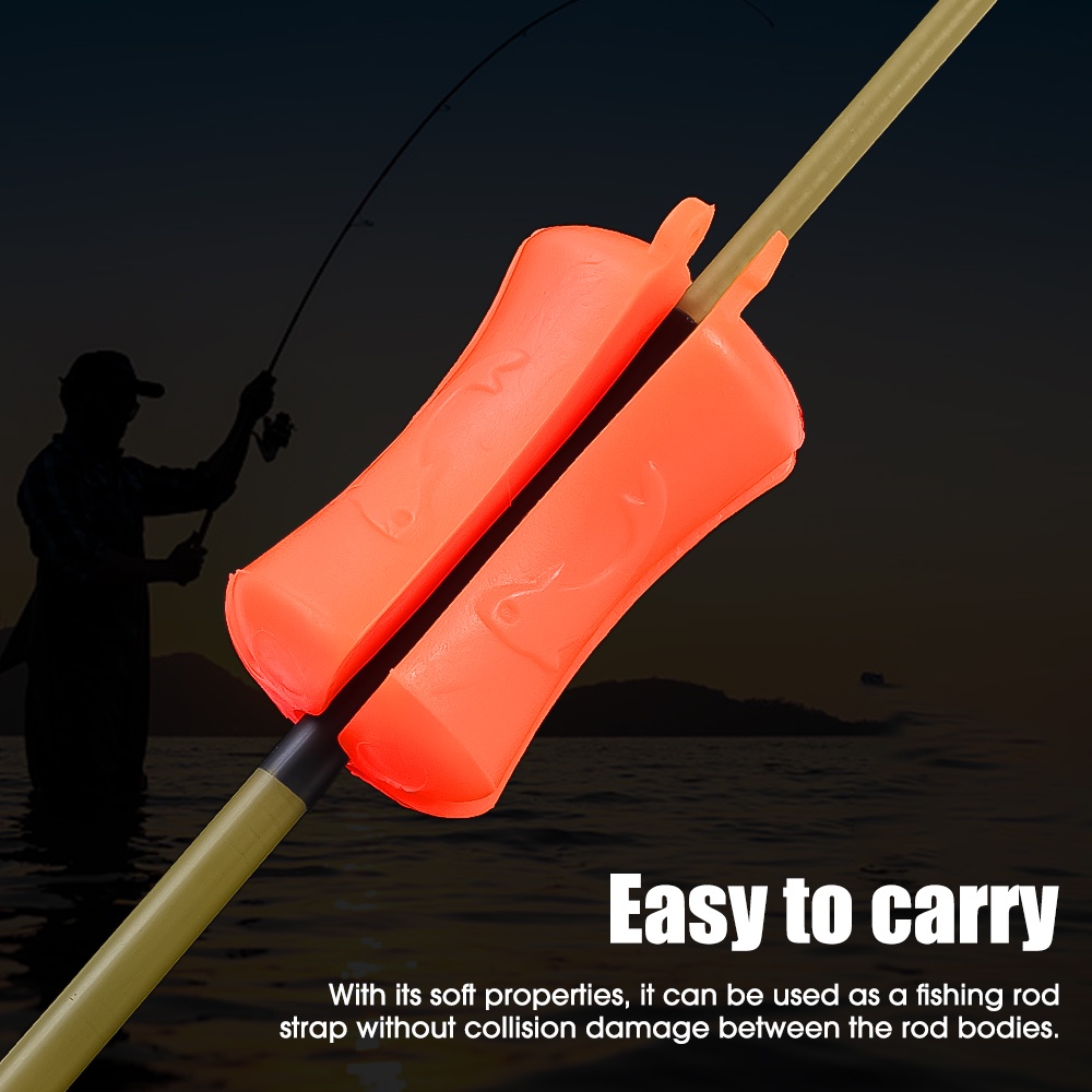 Bola Pancing Terhenti/Luminous Fishing Rod Protection Holder Stop Puller/Pengikat Batang Anti Tabrak Mini/Perangkat Bundle Tiang Pancing Luya/Glow Fishing Rod Harness