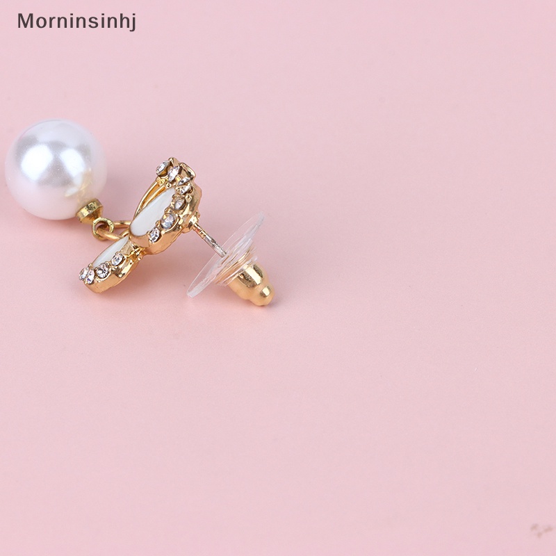 Mornin Fashion Anting Pesta Tetes Minyak Batu Zircon Mutiara Butterfly Eye Untuk Wanita id