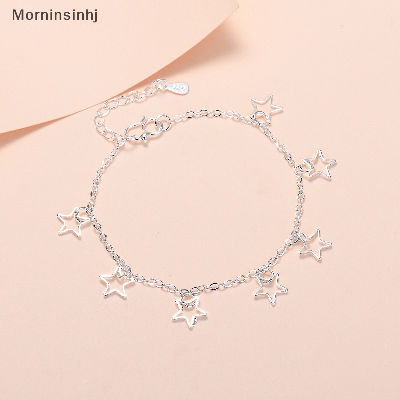 Mornin Gelang Warna Silver Untuk Wanita Pentagram Charm Tangan Rantai Kaitan Perhiasan Fashion Orignal id