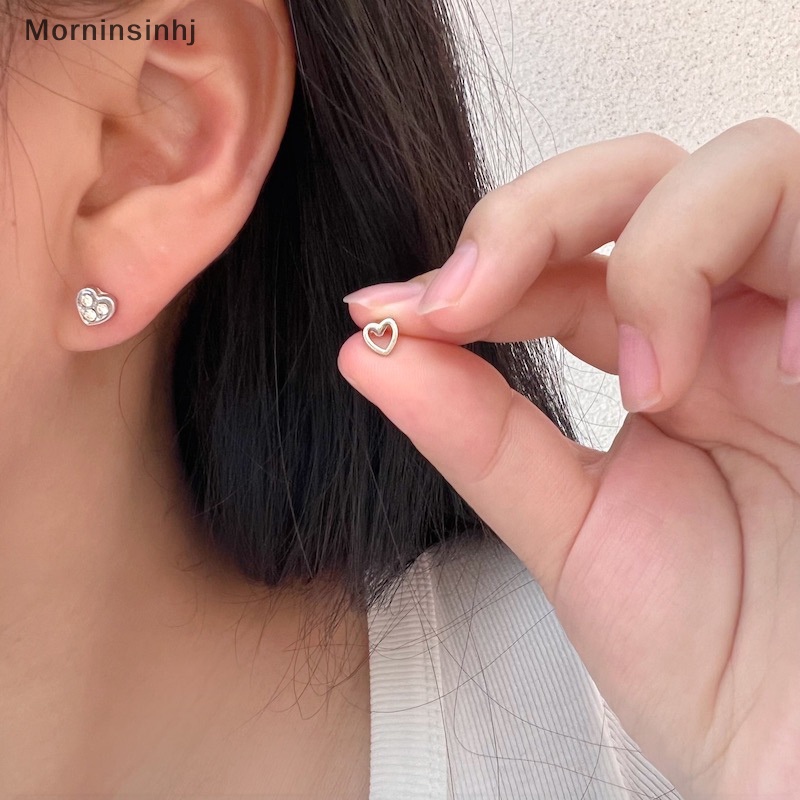 Mornin 1pasang Berongga Jantung Anting Telinga Tulang Kuku Untuk Wanita Tulang Rawan Anting Spiral Stud Earring Tubuh Perhiasan Hadiah id