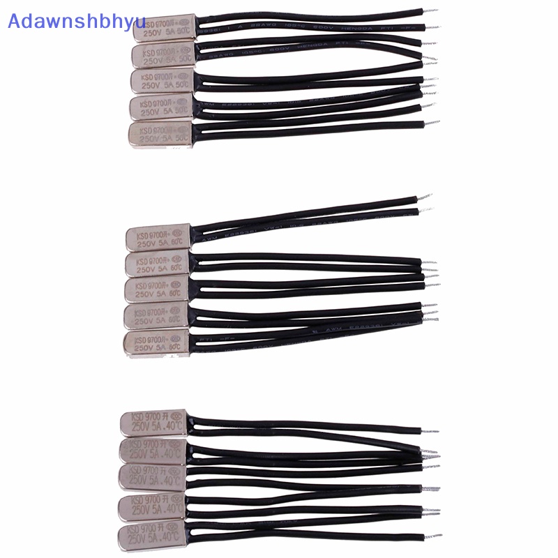 Adhyu 5Pcs KSD9700 Derajat Celcius Thermostat Control Temperature Switch 5A 250V ID