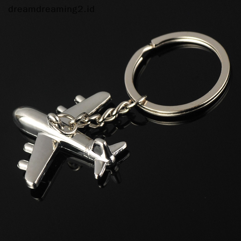 (drea) Kreatif Retro 3D Pesawat Logam Gantungan Kunci Liontin Keyring Key Chain Jewelry //