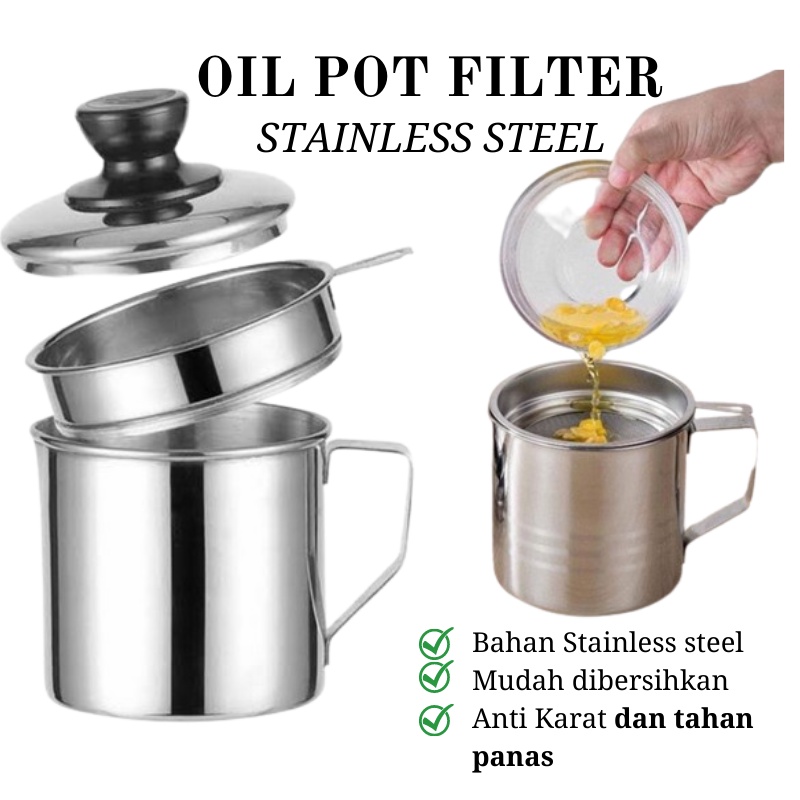 GOS A306 - OILPOT 1.3L PENYARING MINYAK OIL POT 1.3L SARINGAN MINYAK