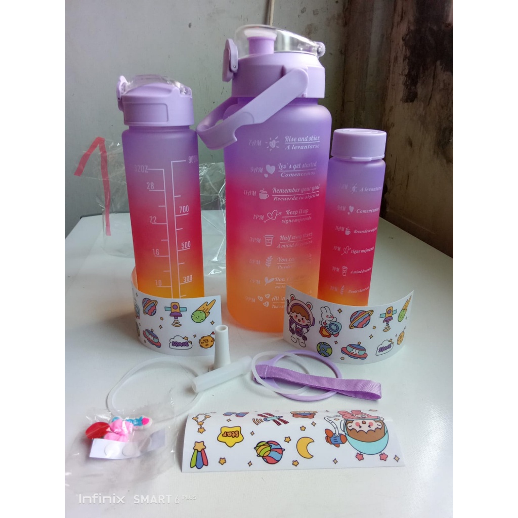 BOTOL MINUM GRADASI 3 IN 1 2 LITER / BOTOL MINUM SET 3 PCS / BOTOL MINUM GRADASI VIRAL