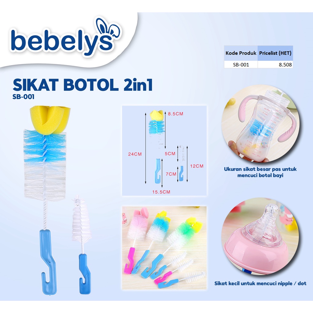 BEBELYS SIKAT BOTOL 2IN1 BEBELYS SIKAT BOTOL BAYI ISI 2