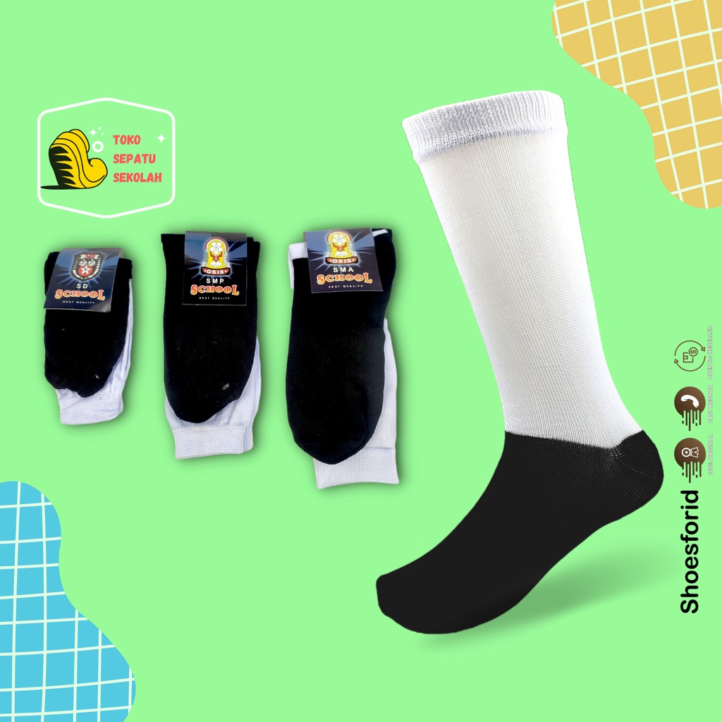 SFH kaos kaki sekolah hitam putih SD SMP SMA