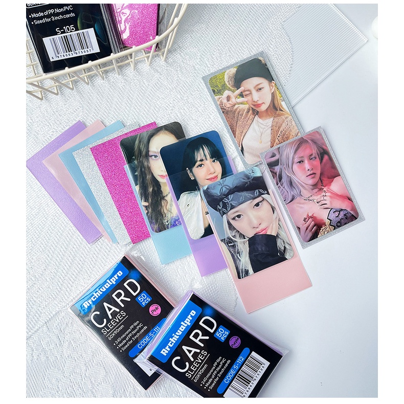 Tebal Super Transparan Warna24 Sutra Korea Album Photocard Dua Lapis Kartu Film Polaroid Laser