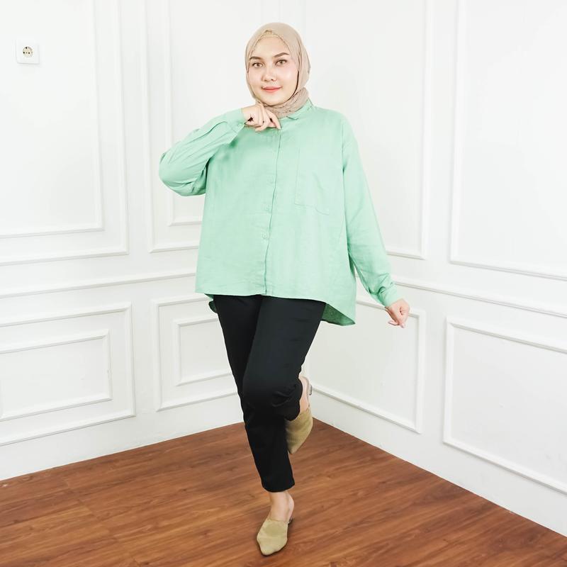 Kemeja Cessa Oversize (Linen) - CALAMBY