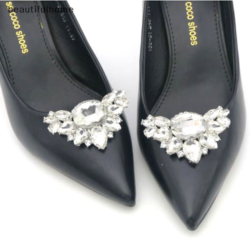 {beautifulhome} 1pc Lady Shoe Rhinestone Clip Klip Hias Wanita Sepatu Removable Charm Gesper.