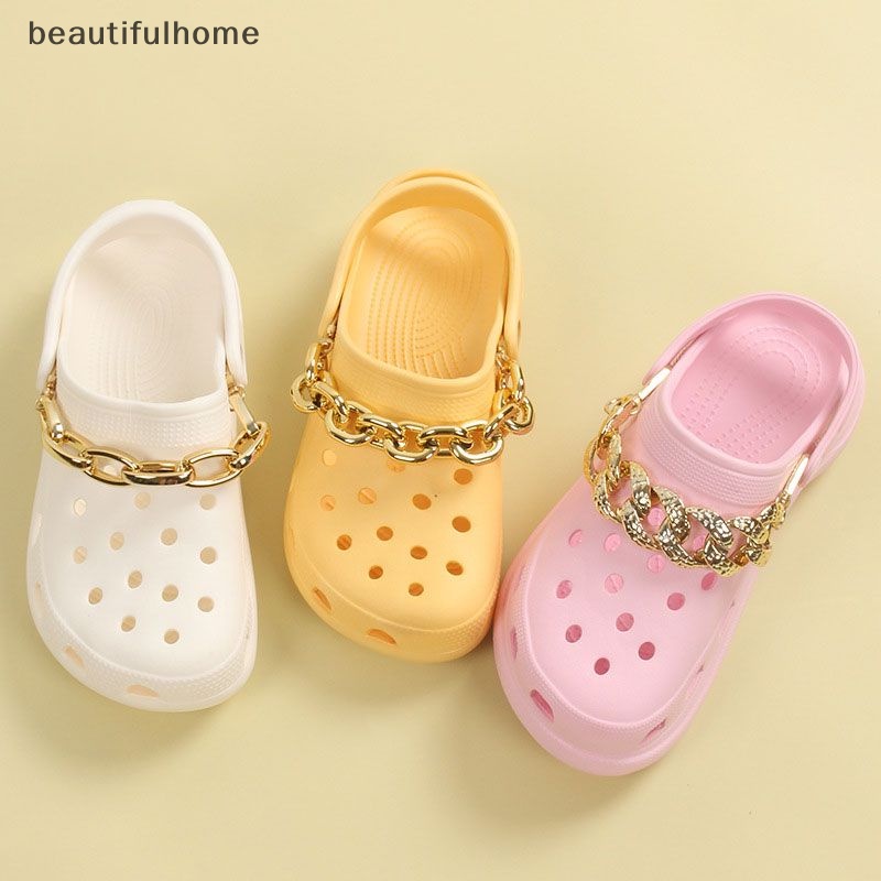 {beautifulhome} 1pc Rantai Logam Mewah CROC Ch Desainer Perhiasan DIY Sepatu Pesta Decarasi Untuk CROC Cs Anak Laki-Laki Wanita Gadis Hadiah.