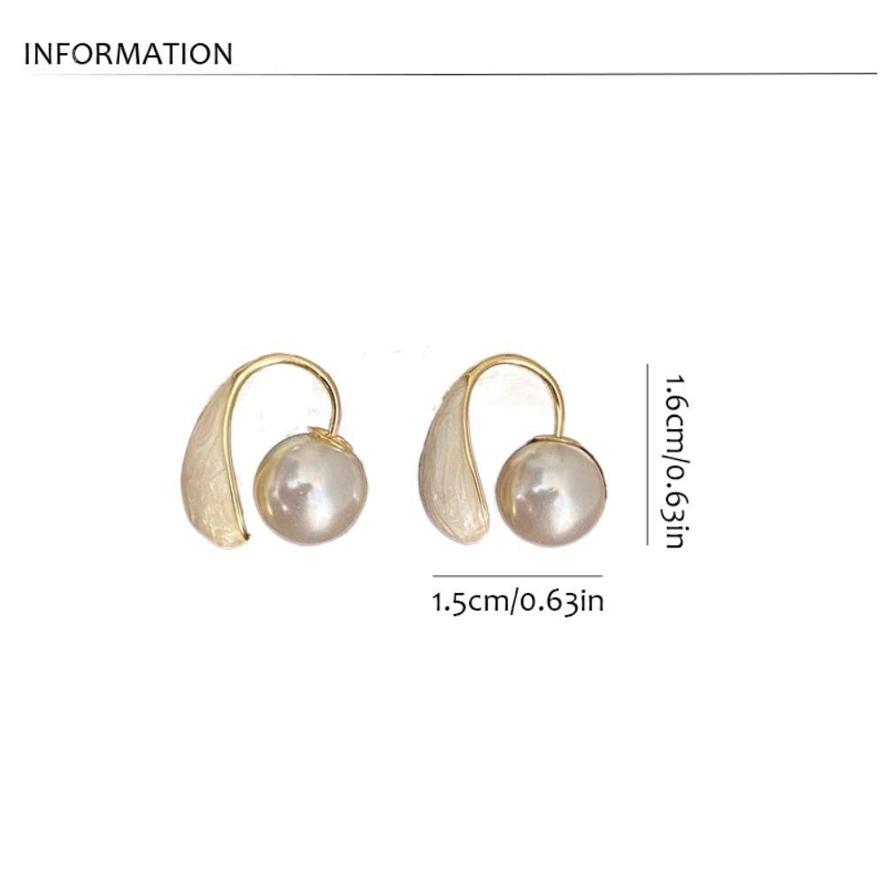 Mxbeauty Anting Mutiara Klasik Vintage Tetesan Air Minyak Menjatuhkan Telinga Perhiasan Enamel Hijau Anting Untuk Wanita