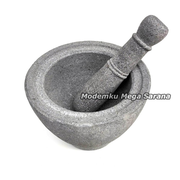 Lumpang Batu Asli Original Muntilan + Alu Lesung Batu 20 cm