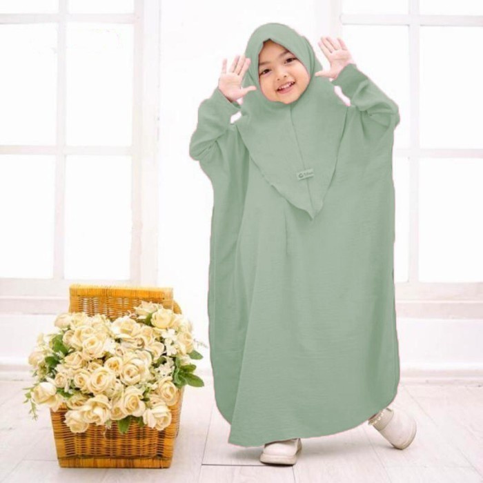 ANNISA Abaya Kaftan Anak 0-14 Tahun | Annisa Kids Gamis Syari Set Kerudung | Annisa baju Kaftan Anak