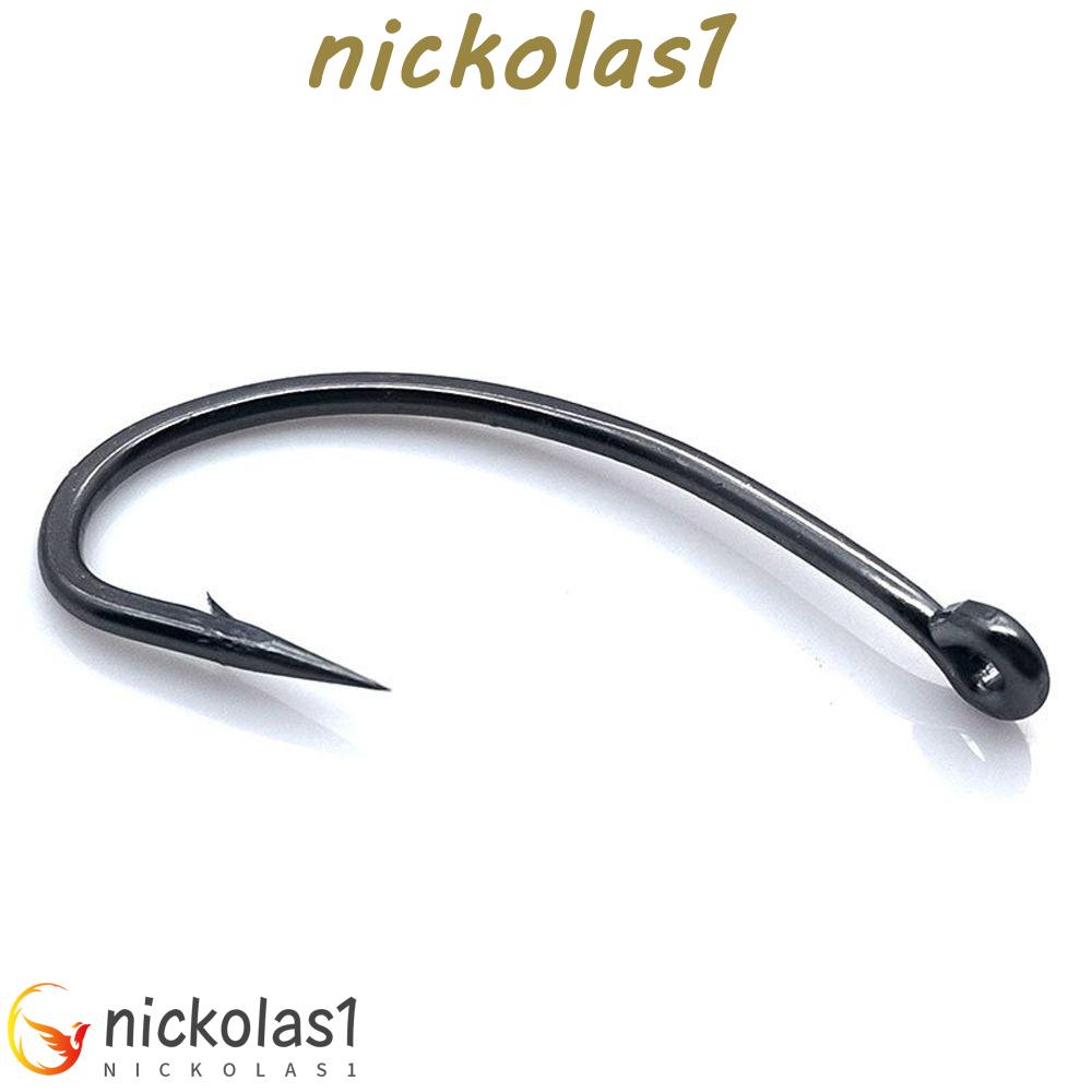 Nickolas1 Ikan Berduri Kait Memancing Laut Gepeng Tajam Beberapa Tujuan Pemancingan Ikan Gurame PTFE Dilapisi Stainless Steel Karbon Tinggi Memancing Aksesoris Shank Panjang Berduri Kait
