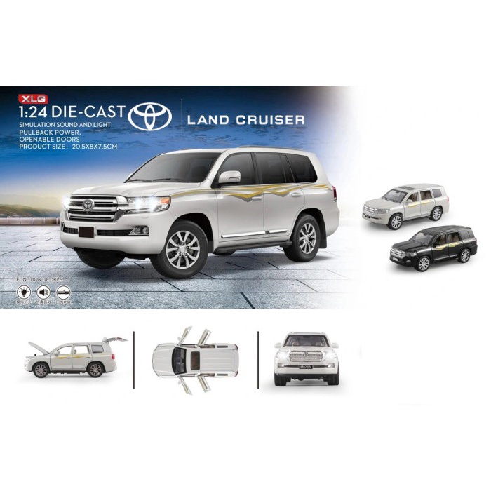 Diecast XLG Miniatur Mobil Toyota Land Cruiser LC200 SUV Skala 1:24
