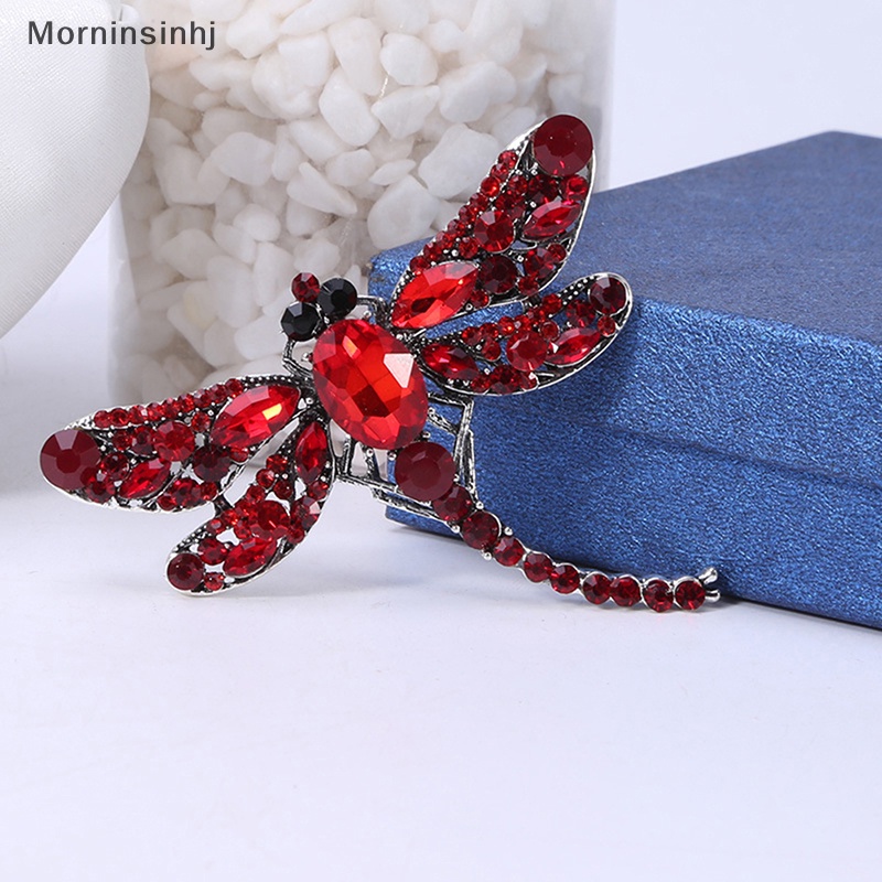 Mornin Kristal Vintage Capung Bros Untuk Wanita Fashion Serangga Brooch Pin Perhiasan id