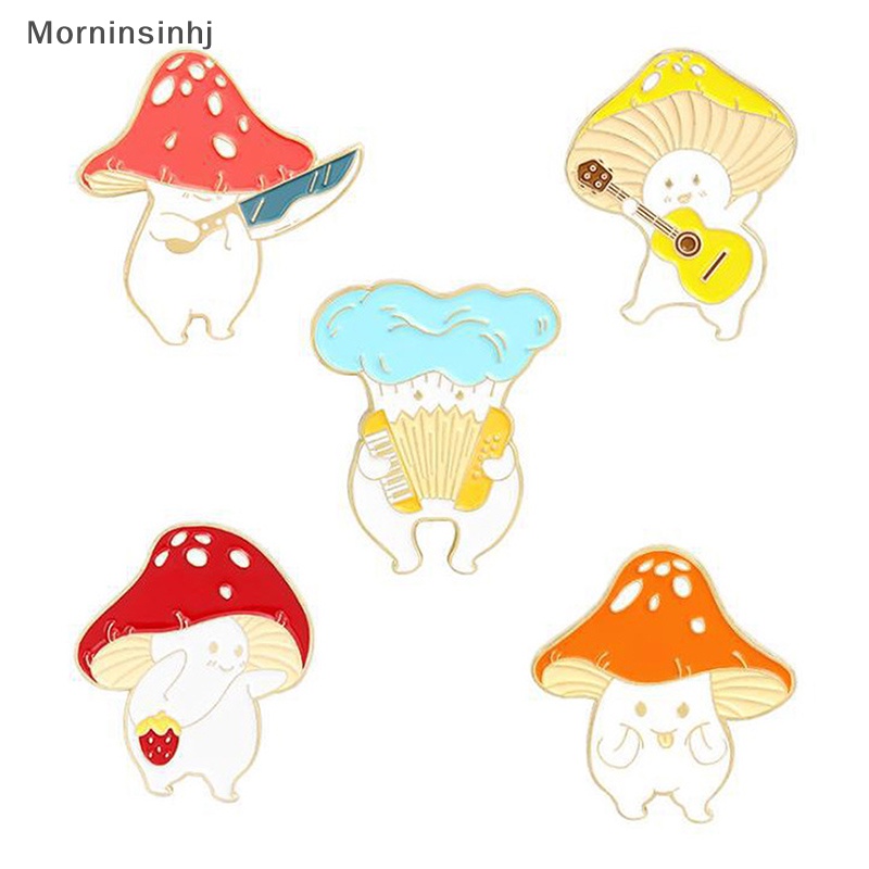 Mornin Fun Mushroom Enamel Pin Kreatif Fashion Bros Ransel Lencana Kerah Pin Hadiah id