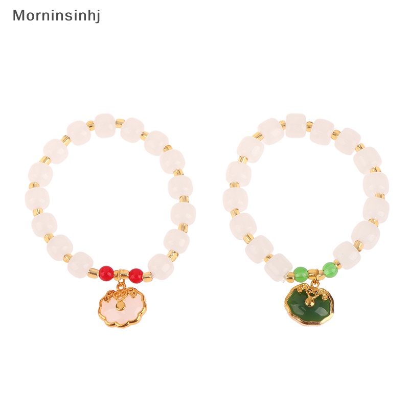 Mornin Trendi 2023New Model Gelang Manik-Manik Giok Imitasi Untuk Wanita Aksesoris Pesta Daily Fashion Matching Hadiah Ulang Tahun id