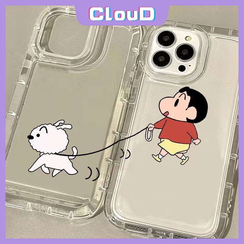 Shockproof Airbag Bening Lembut Couple Case Untuk Redmi 12C 9 9A 9C NFC A1 10A 9T 10 Redmi Note 10s 9 11s 10 11 8 10 Pro Max POCO F4 Kartun Lucu Crayon Shin-chan Nohara Shiro Casing