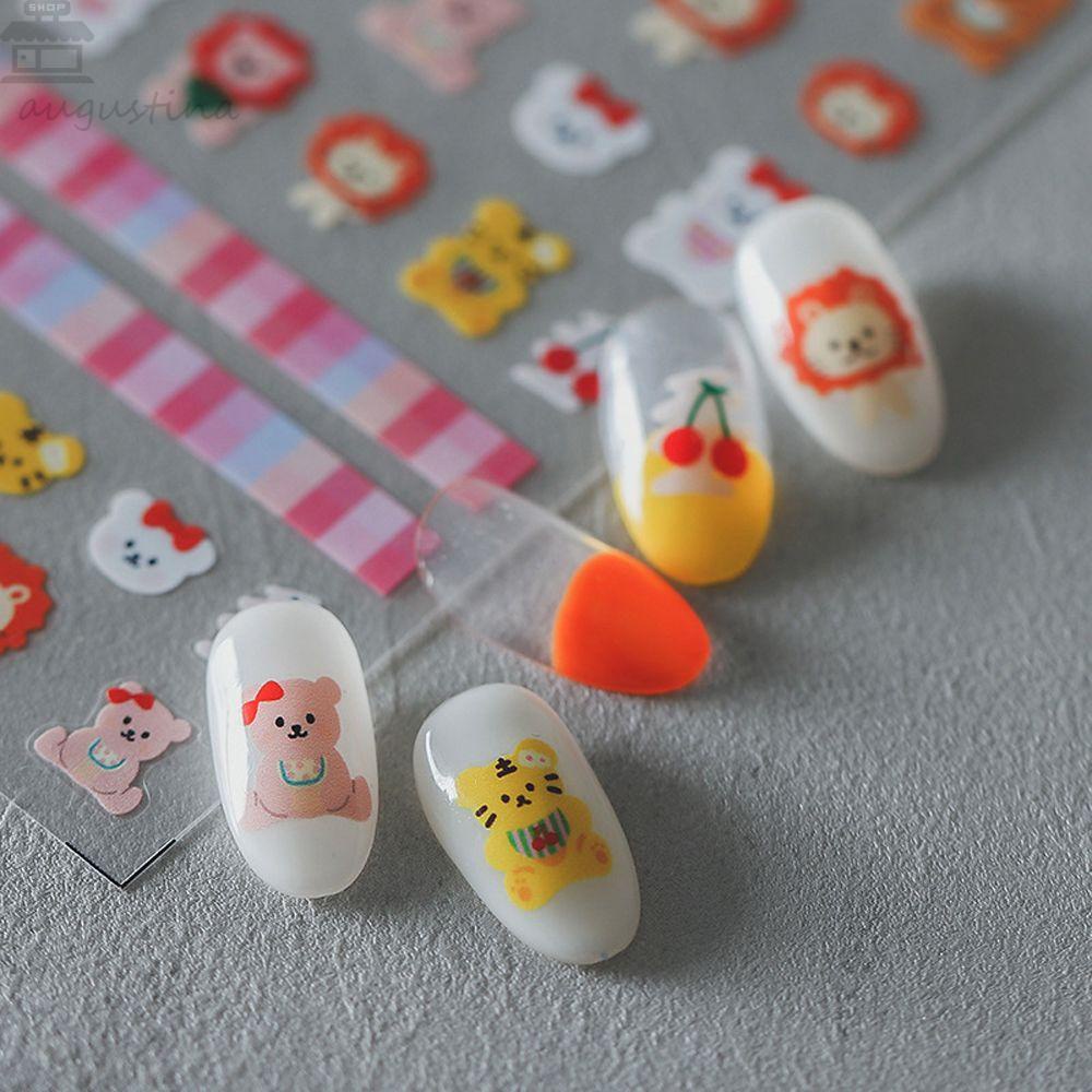 Stiker Kuku Kartun Agustina Fashion Tipis Tangguh Cherry Bownot|Self Adhesive DIY Dekorasi Nail Art