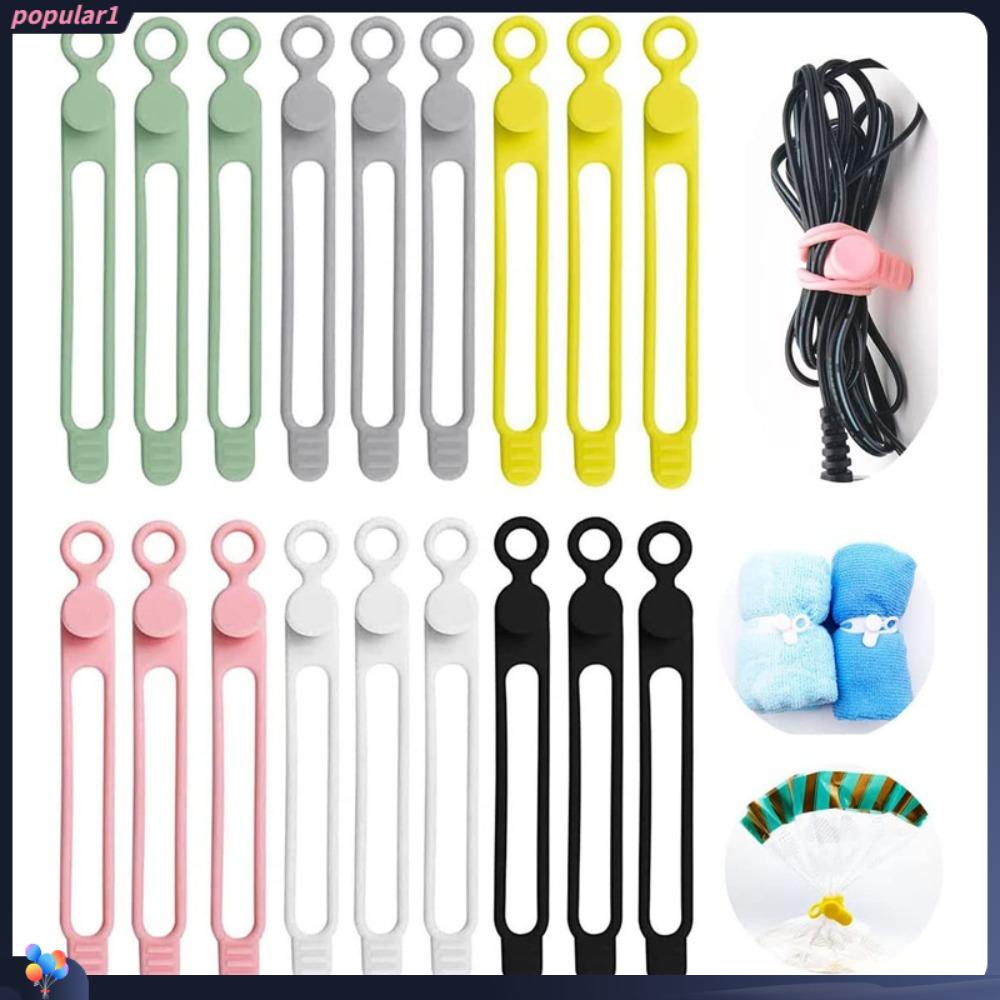 POPULAR Populer 10Pcs Tali Kabel Silikon Pengikat Reusable Charger Mouse Cable Ties