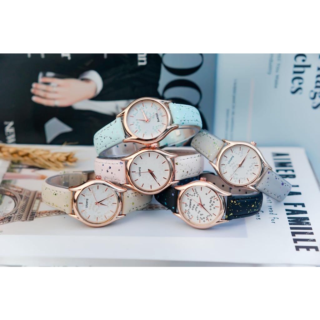 BAJ Jam Tangan Quartz Strap PU Analog Casual Gaya Retro Wanita &amp; Pria Ulzzang Watch Korean Fashion RM092