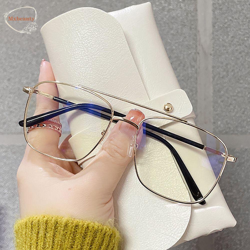 MXBEAUTY Frame Metal Spectacles Women Eye Glasses Anti Radiasi Untuk Wanita Anti Cahaya Biru Pria Kacamata Baca Kacamata Komputer Lensa Bening Kacamata Eyeglasses Optical Glasses