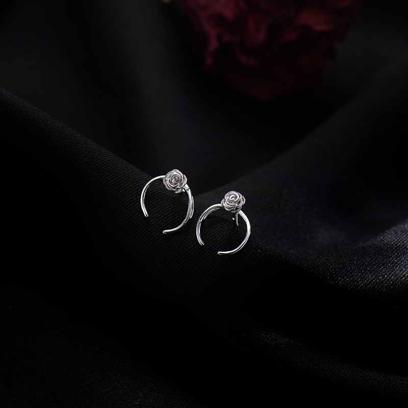 Anting Geometris Bunga Bahan Alloy Korea Untuk Anak Perempuan