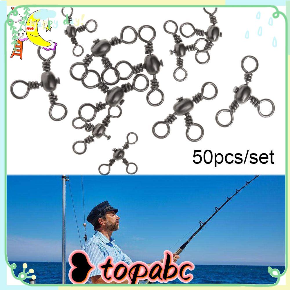 TOP Konektor Garis Pin Pancing Kuningan Tahan Lama Barel Wivels Bearing Ring Rolling