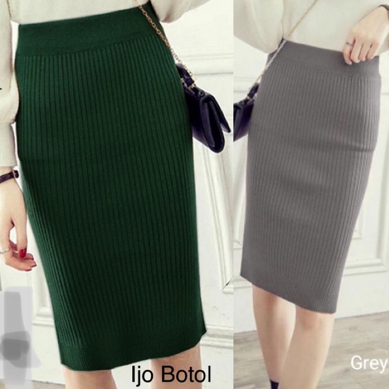 Rok rib rajut pensil (R60)