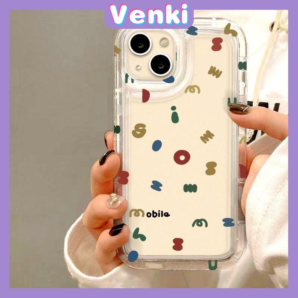 VENKI - Untuk iPhone 11 Case Bening Phone Case TPU Soft Airbag Shockproof Protection Camera Simple Cute Huruf Kecil Kompatibel dengan iPhone 14 13 Pro Max iPhone 12 Pro Max XR XS