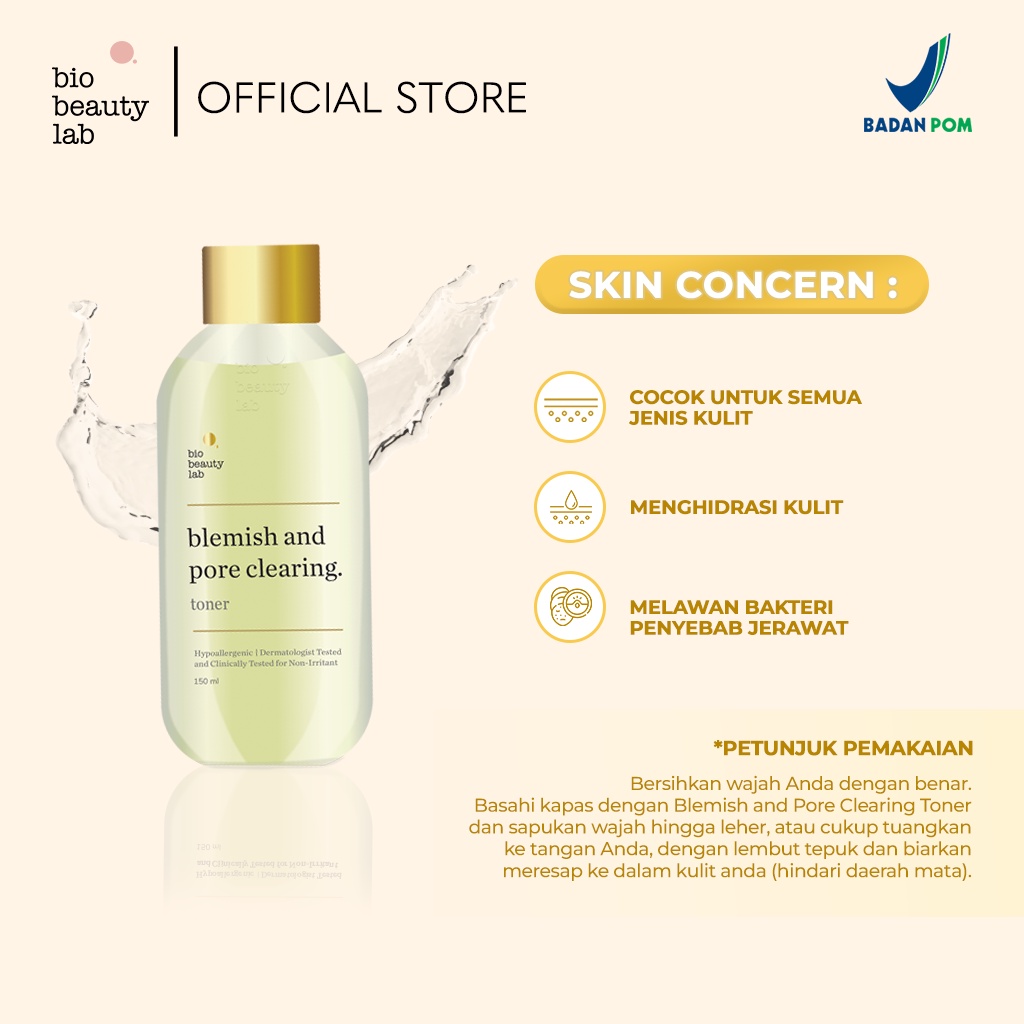 Bio Beauty Lab Blemish and Pore Clearing Toner 150ml &amp; 75ml - Toner Muka