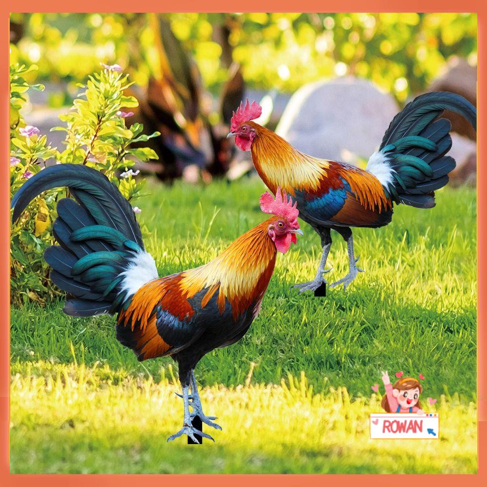 R-FLOWER Patung Ayam Jago Outdoor Yard Art Decor Ornamen Taman Akrilik