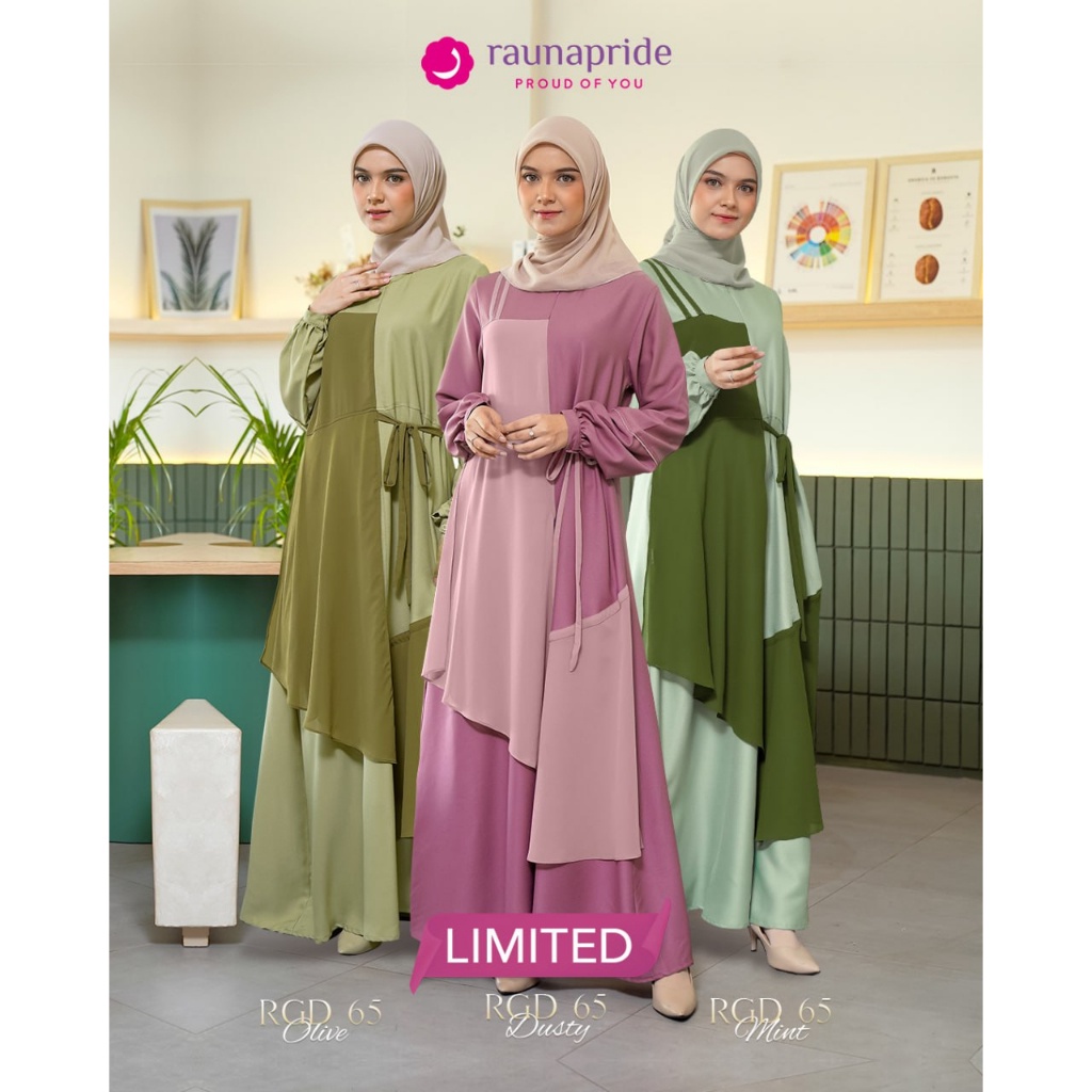 Gamis RAUNA Muslim Wanita /  RGD-65 / Fashion Muslim