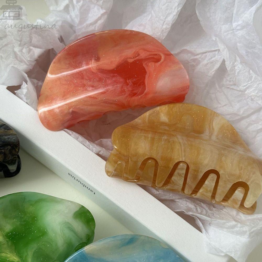 AUGUSTINA Langit Berbintang Cakar Rambut Kepribadian Elegan Geometris Untuk Gadis Asam Asetat Hiu Klip Hiasan Kepala Ponytail Holder Hiasan Kepala Wanita Hair Clip