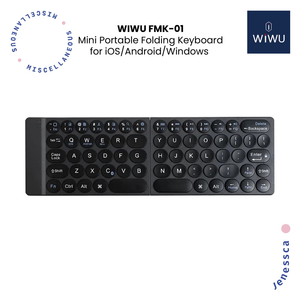 WIWU Portable Wireless Mini Keyboard Foldable for iPad Tablets Windows iOS