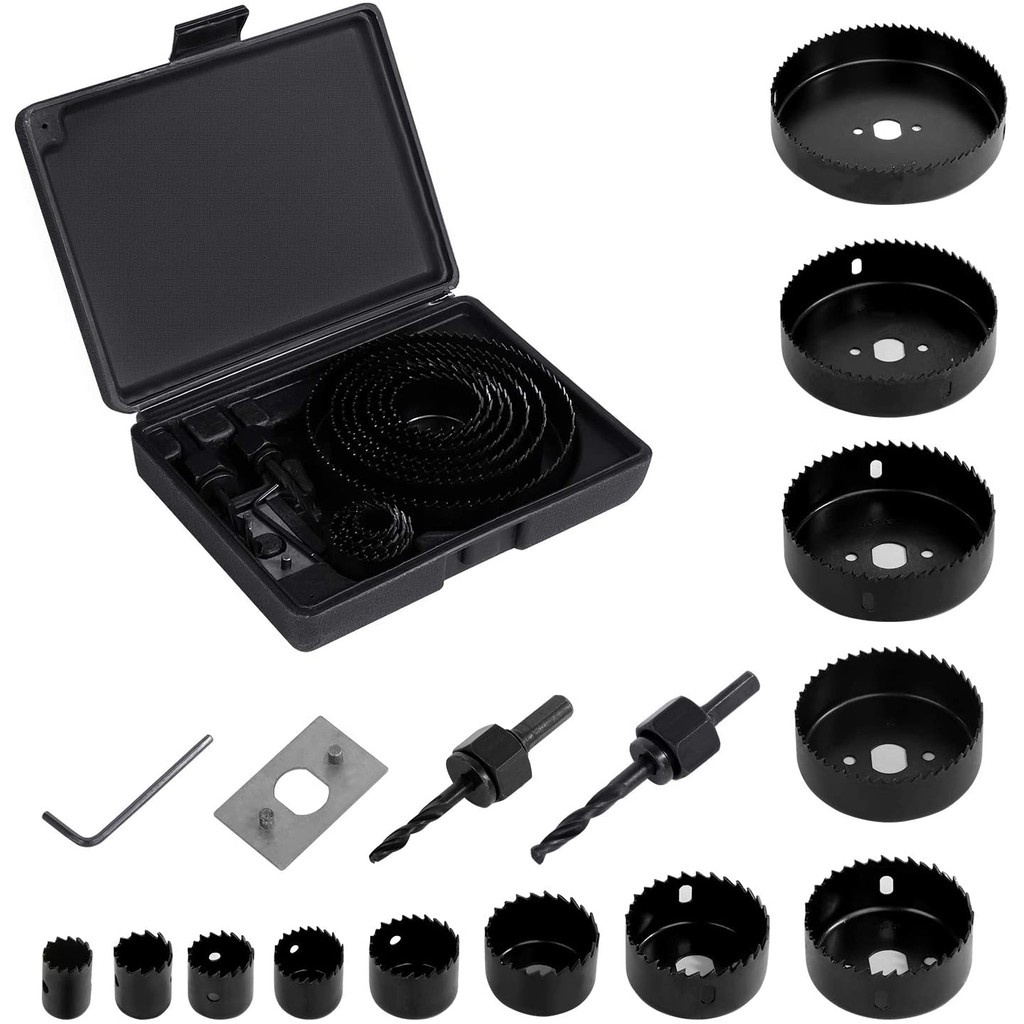 PROMO HARI INI!! Harga termurah!!! YUKIDO Hole Saw Kit Set 11pcs -Mata Bor Kayu set pelubang kayu bambu//YUKIDO Hole Saw Set 16 Pcs dan 6pcs - Mata Bor Kayu Hidroponik Holesaw Kit