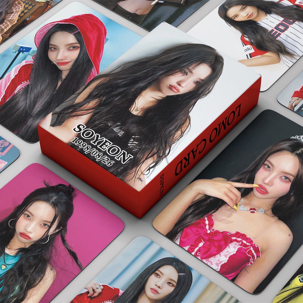 55pcs /box SOYEON (G)I-DLE Photocards Album I FEEL Lomo Cards GIDLE Kpop Postcards