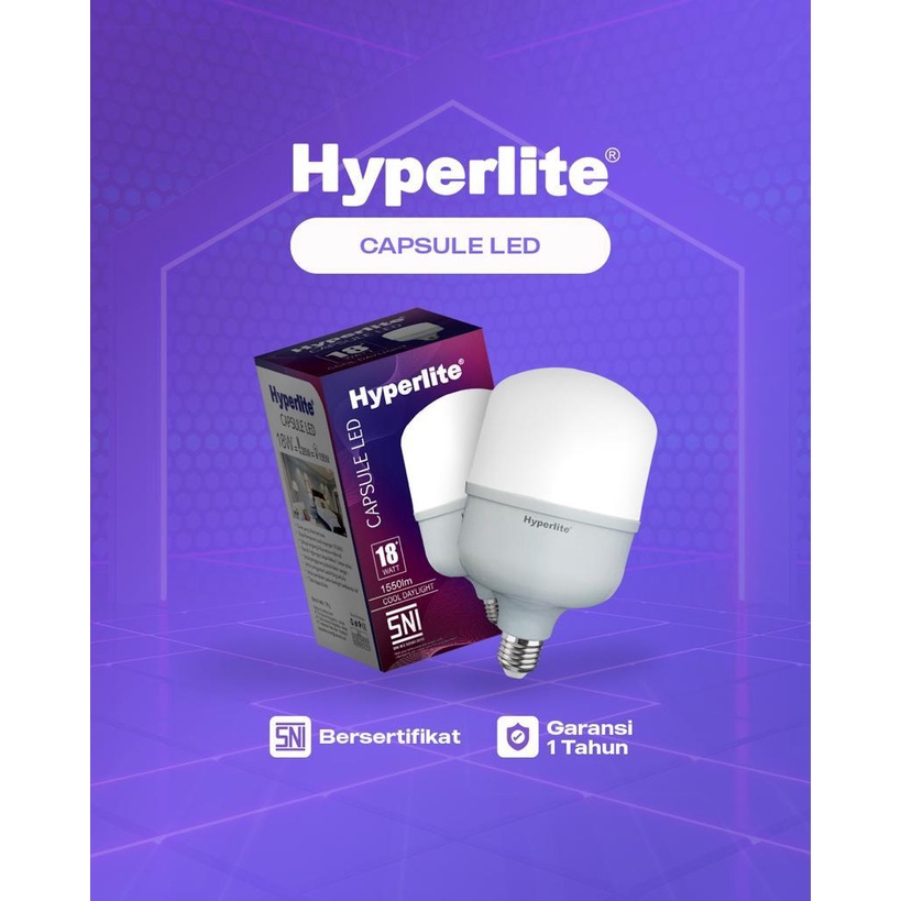 HYPERLITE LED Bohlam SNI Kapsul Capsule 10W - 10 Watt Cahaya Putih 6500K