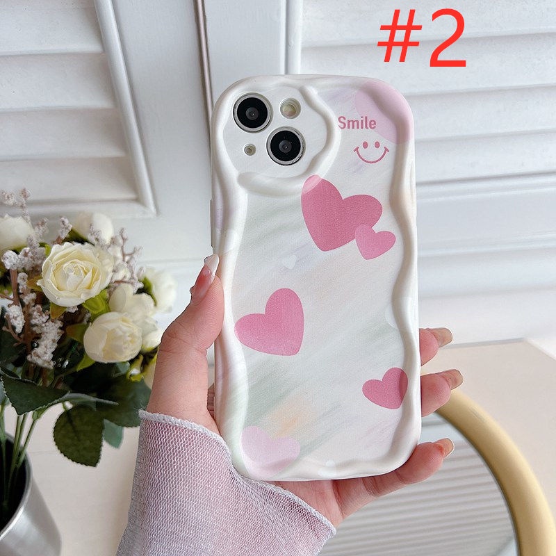 Cream Casing Gradient Pink Love Soft Case HP iP iPhone 6 6S 7 8 14 + Plus SE 2020 2022 X XS XR 11 12 13 Pro Max